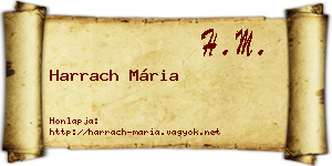 Harrach Mária névjegykártya
